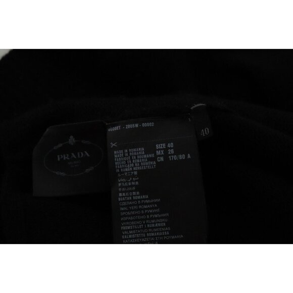 Prada Women Size 40 US2 Black Short Sleeve Crew Sweater Wool Cashmere Knit Tunic - Picture 5 of 8